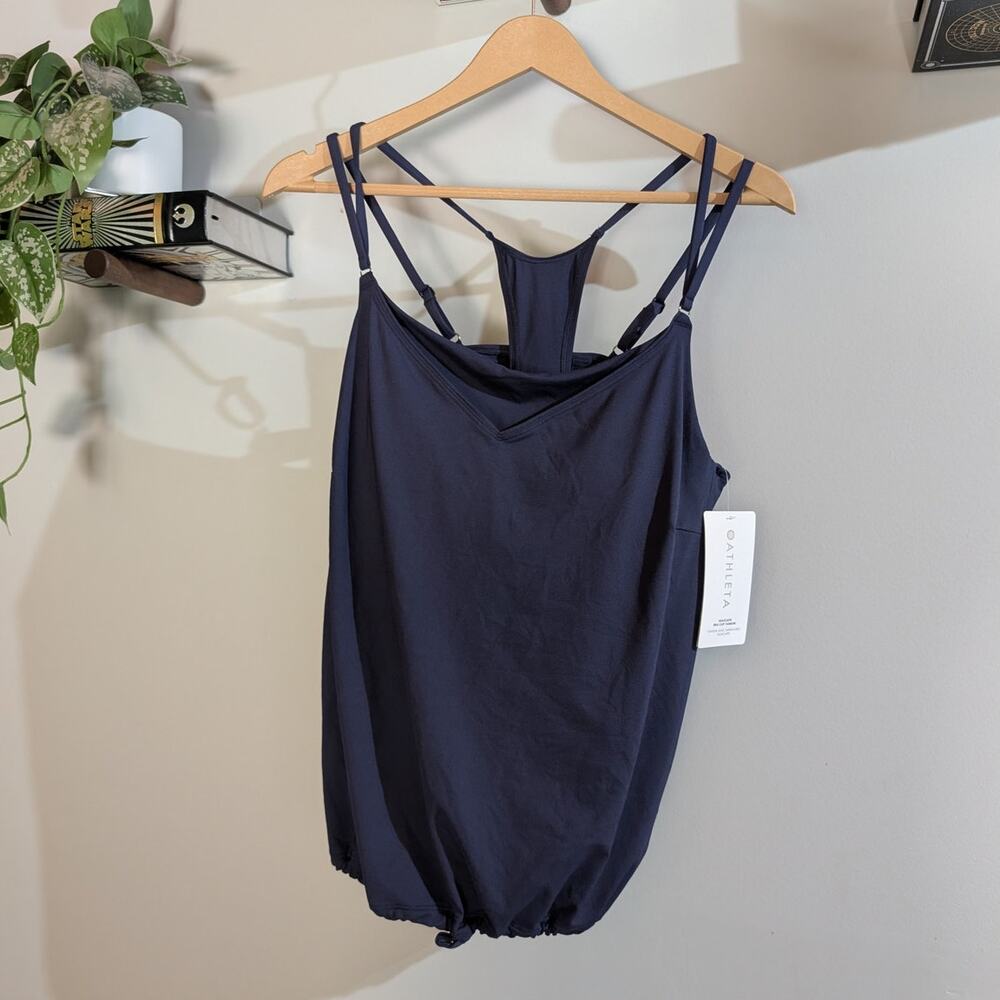 Athleta | NWT Seascape Bra Cup Tankini Top Navy | 38D/38DD